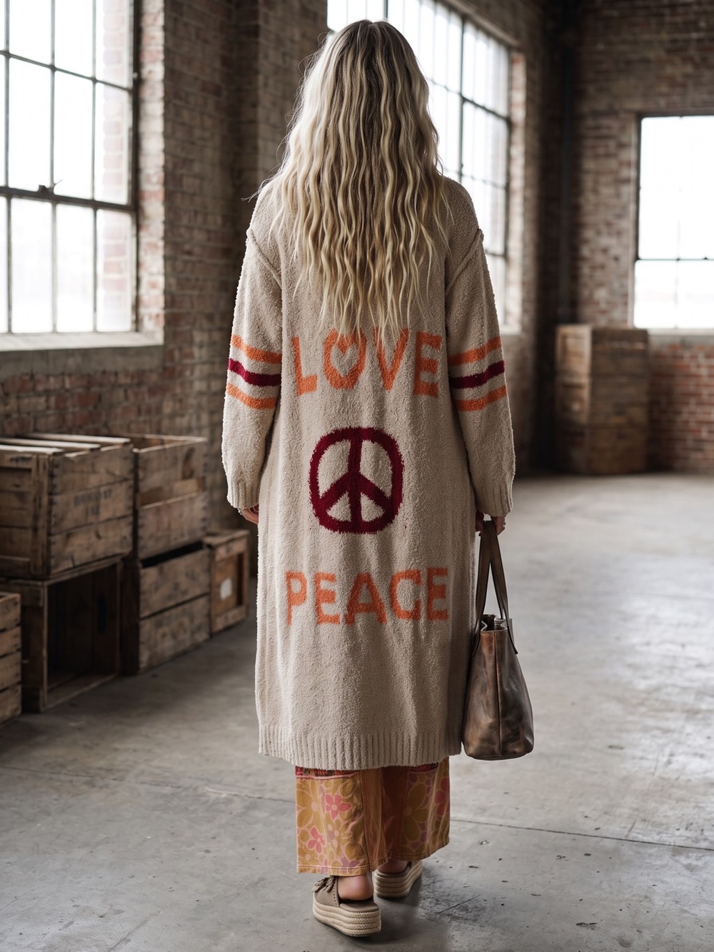 NWT POL Oversized Peace Love Boho Soft Cardigan Sweater Duster - Picture 3 of 14